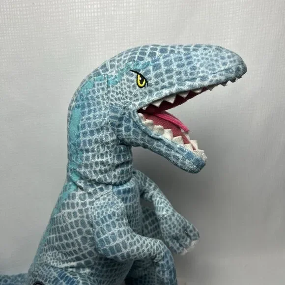 Jurassic Park World Blue Velociraptor Dinosaur Plush Stuffed Animal 14” Raptor - Picture 2 of 10